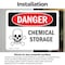 Signmission Chemical Storage Danger Sign, Vinyl Decal, 10in W x 7in L, 2PK OS-2PACK-DS-D-710-L-1723 - alternate 2